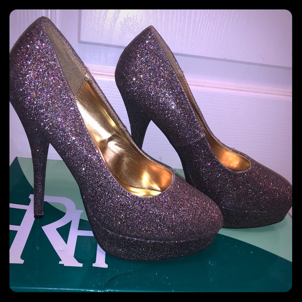Glitter Platform Heels Sz 9